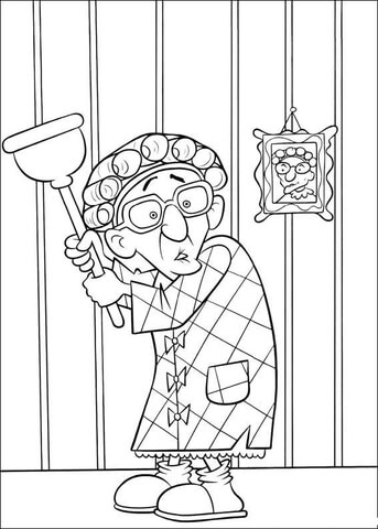 Scared Grandmother Mabel Coloring Page